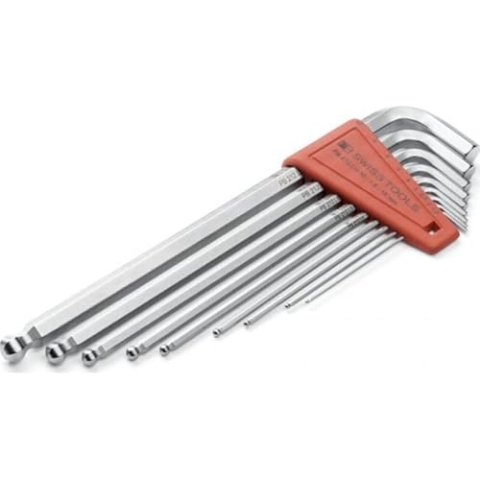 PB Swiss Tools Sechskant-Winkelschraubendreher-Satz, mit Kugelkopf, verchromt, 9-teilig