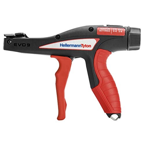 Hellermann Kabelbinderzange EVO9 (Zugkraft 53 N – 307 N, Kabelbinderpistole Arbeitsbereich 2,0 – 13,5 mm, max. Breite des Kabelbinders 13,5 mm) 486038