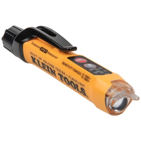 KLEIN TOOLS kontaktloser Spannungsprüfer mit zwei Messbereichen und Taschenlampe, 12-1000 V AC