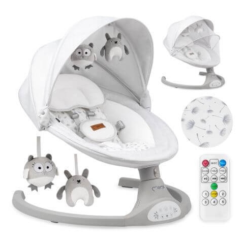 MoMi Lami Elektrische Wippe, Hellgrau, Momi