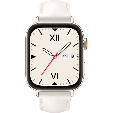 Huawei Watch Fit 3 Leather Strap Perlweiß Solo-B19V | Linearmotor | TruSeen 5.5 | 9 Achsen Sensor | Gyroskope | Magnetometer | 5 ATM