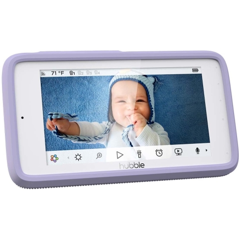 Hubble Nursery Pal Deluxe Weiß | Video Babyphone | 5 Zoll Farbdisplay | bis zu 300m Reichweite | 2-Wege-Kommunikation | Raumtemperatur | Infrarot-Nachtsicht