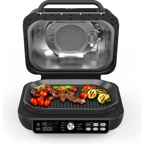 Ninja Foodi MAX PRO AG651EU Silber / Schwarz | Elektrogrill & Fritteuse | 2560 Watt | 3.78 Liter Kapazität | Variable Temperatur | 260°C maximal Temperatur