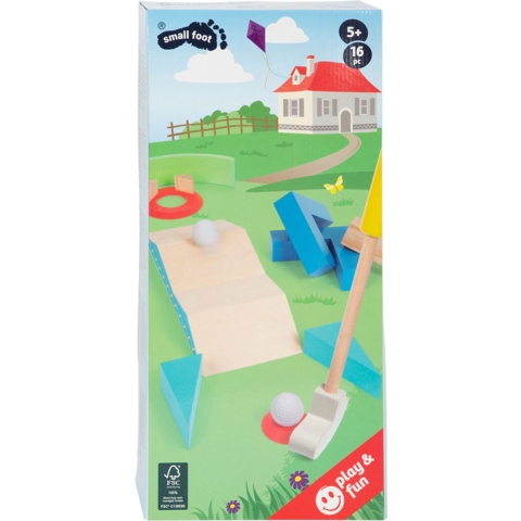 Smallfoot Minigolf-Set Active 11964 mehrfarbig | ab 5 Jahre | Holzspielzeug | Outdoor und Indoor | Familienspiel | Geschicklichkeit