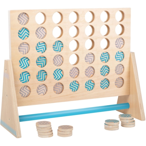 Small Foot Vier in einer Reihe XXL Active 12031 braun | Outdoor | Holzspielzeug | ab 4 Jahre | Spielklassiker | Logik und Konzentration