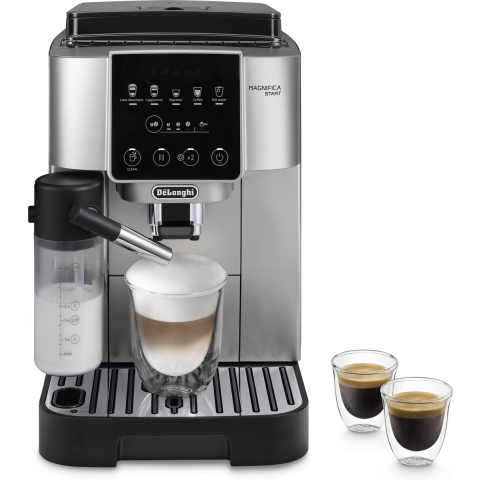 DeLonghi ECAM 220.80.SB Magnifica Start | Kaffeevolautomat | Intuitives Touch-Bedienfeld | 5 vorinstallierte Getränke | LatteCrema Hot Milchsystem