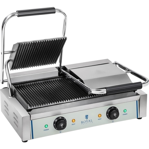 Kontaktgrill - 2 x 1.800 Watt - geriffelt - 2.0