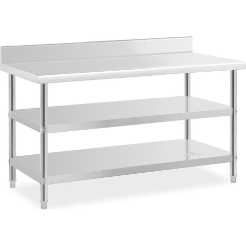 Edelstahl-Arbeitstisch - ECO - 150 x 70 cm - 226 kg - Zwischenboden - Royal Catering