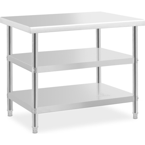 Edelstahl-Arbeitstisch - ECO - 100 x 70 cm - 190 kg - Zwischenboden - Royal Catering