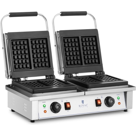 Doppel-Waffeleisen - belgische Waffeln - Royal Catering - 2 x 2,000 W