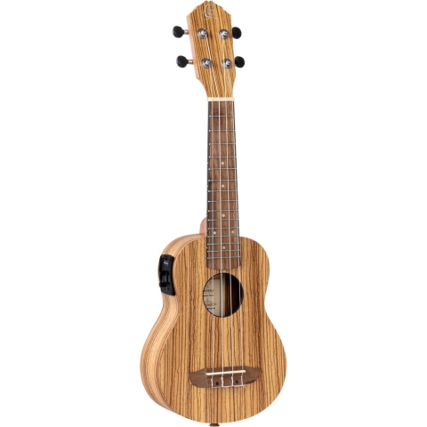 Ortega RFU10ZE Sopran- Ukulele mit Pickup Zebrawoodkorpus incl. Tasche