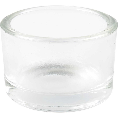 Teelichtglas, H 3,2 cm, D 5 cm, 48 Stk/ 1 Pck
