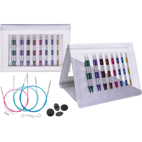 KnitPro SmartStix austauschbare Rundstricknadeln Set Aluminium 60-80-100cm 3,50-8,00mm - 8 Größen