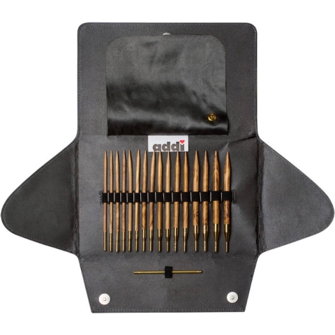 Addi Click Nature Olivenholz Auswechselbares Rundnadel-Set 60-100cm 3.5-8mm - 8 Größen