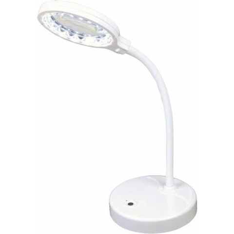 Kleiber LED Tischlampe mit Lupe Weiß 28,5cm