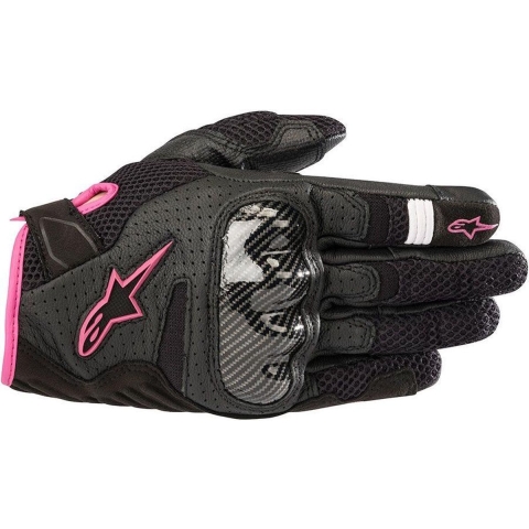 ALPINESTARS Stella SMX-1 Air V2 Gloves, Motorcycle summer, Black-Fuchsia