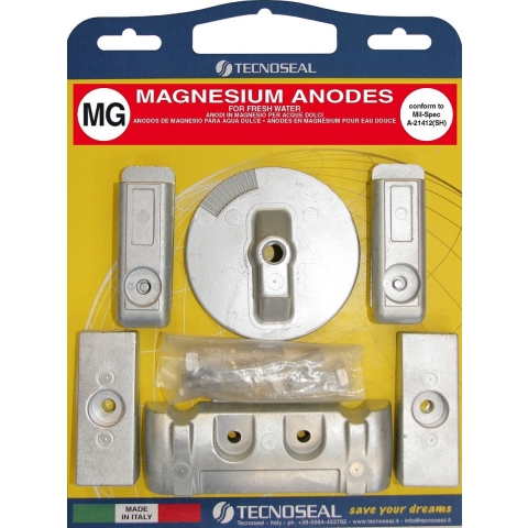 Tecnoseal Anoden Anodensatz Magnesium für Mercury Verado 200-350 PS, 6 Zylinder
