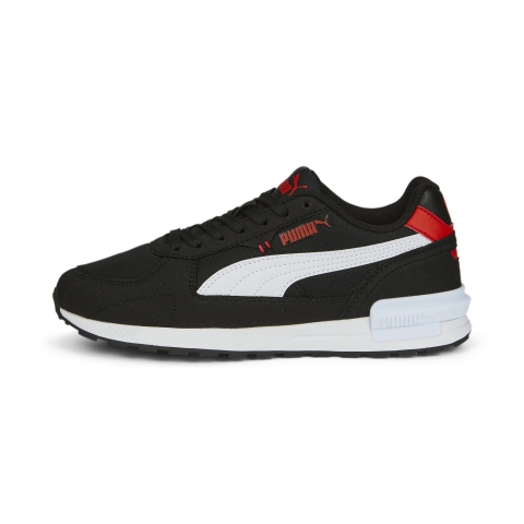 PUMA Graviton Jugend Sneaker, Schuhe, Schwarz/Weiß/Rot, 38.5