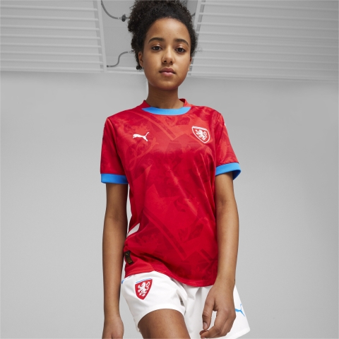 PUMA Tschechische Republik 2024 Fußball Heimtrikot Teenager, Kleidung, Rot/Fast Rot, 11-12Y