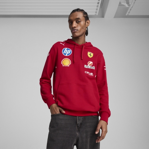 PUMA Scuderia Ferrari HP 2025 Fahrer Hoodie Herren, Kleidung, Dark Cherry, L