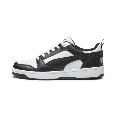 PUMA Rebound V6 Low Sneakers, Schuhe, Weiß/Schwarz/Weiß, 38.5