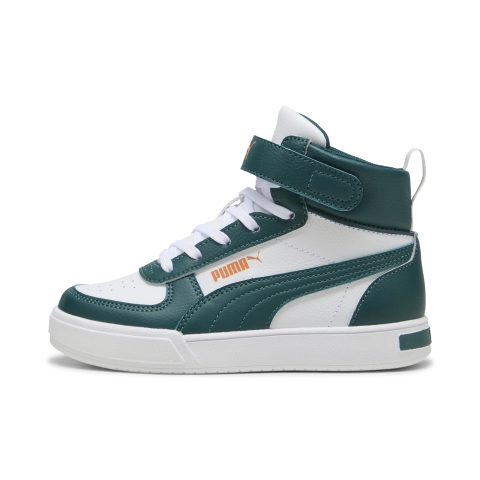 PUMA Caven Mid Sneakers Kinder, Schuhe, Weiß/Varsity Grün/Pumpkin Pie, 30