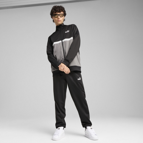 PUMA Poly Colourblock Trainingsanzug Herren, Kleidung, Schwarz, M
