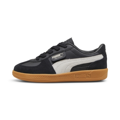 PUMA Palermo Leather Sneakers Kinder, Schuhe, Schwarz/Feather Grau/Gum, 34