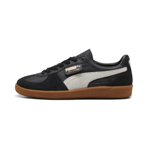 PUMA Palermo Leather Sneakers Unisex, Schuhe, Schwarz/Feather Grau/Gum, 39