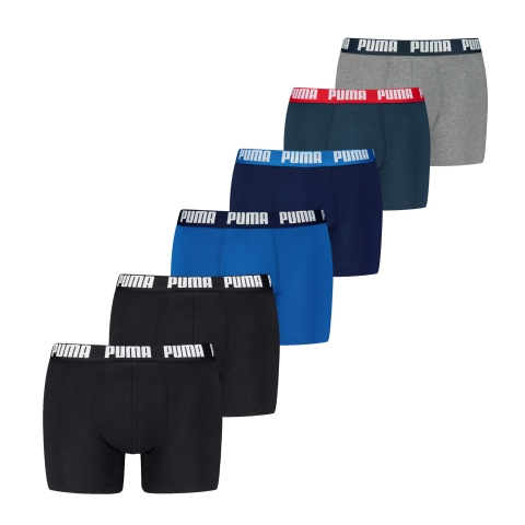 PUMA Boxershorts Herren (6-er Pack), Kleidung, Blau/Schwarz, 3