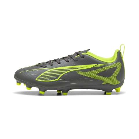 PUMA ULTRA 5 PLAY FG/AG Fußballschuhe Teenager, Schuhe, Matte Aged Silver/Gelb Alert/Aged Silver, 32