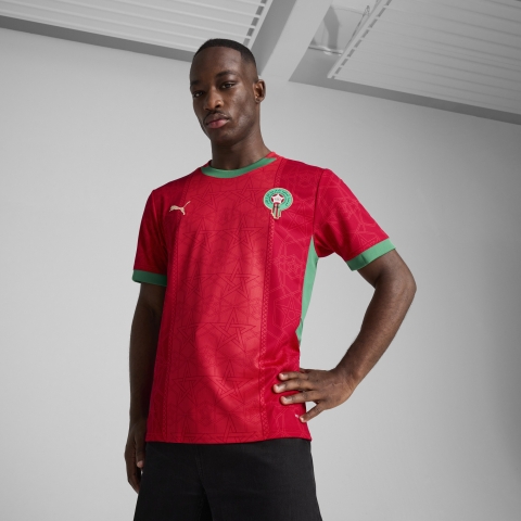 PUMA Marokko 2025 Heimtrikot Herren, Kleidung, Rot/Archive Grün, M
