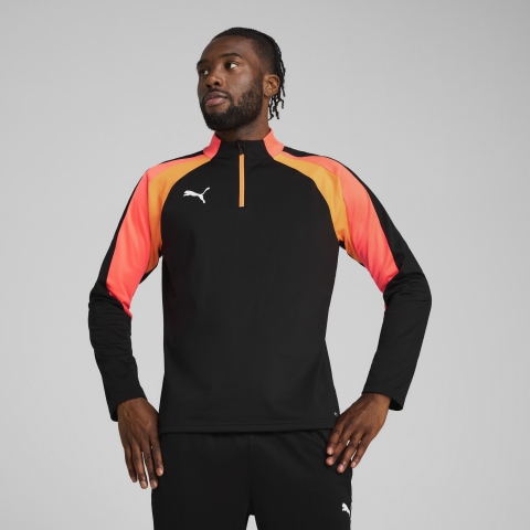 PUMA individualLIGA Top mit viertellangem Reißverschluss Herren, Kleidung, Schwarz/Heat Fire, S
