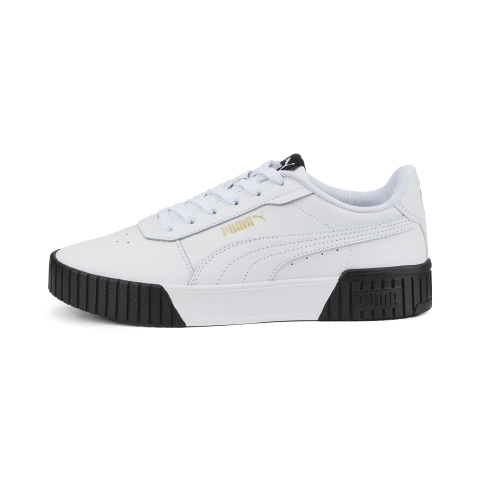 PUMA Carina 2.0 Sneakers Damen, Schuhe, Weiß/Gold/Schwarz, 37