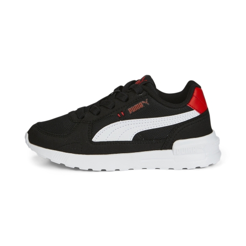 PUMA Graviton AC Kinder Sneaker, Schuhe, Schwarz/Weiß/Rot, 28