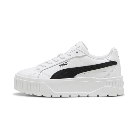PUMA Karmen II Leather Sneakers Damen, Schuhe, Weiß/Schwarz/Silver, 38