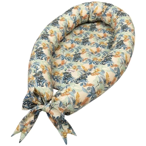 Babynest - Müsli - By green cotton - 75x40 cm - Fern buttercream - Blumendesign