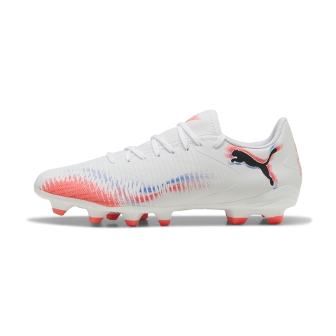 PUMA FUTURE 8 PLAY FG/AG Fußballschuhe Unisex, Schuhe, Weiß/Schwarz/Glowing Rot, 39