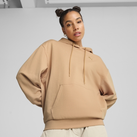 PUMA ESS Relaxed Fit Hoodie Damen, Kleidung, Warm Beige, XL