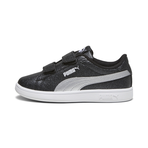 PUMA Smash 3.0 Glitz Glam Sneakers Kinder, Schuhe, Schwarz/Silver/Weiß, 33