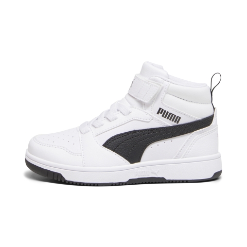PUMA Rebound V6 Mid Sneakers Kinder, Schuhe, Weiß/Schwarz, 30