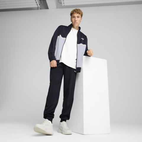 PUMA Poly Colourblock Trainingsanzug Herren, Kleidung, New Navy, M