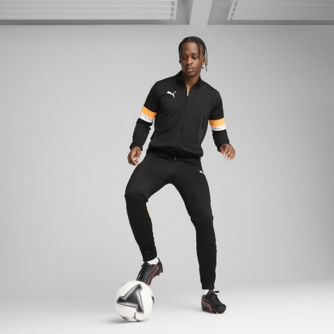 PUMA individualRISE Fußball-Trainingsanzug Herren, Kleidung, Schwarz/Heat Fire, L