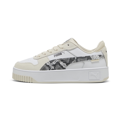 PUMA Carina Street Snake Chic Sneakers Damen, Schuhe, Weiß/Schwarz/Alpine Snow, 36