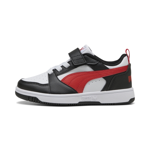 PUMA Rebound V6 Lo Sneakers Kinder, Schuhe, Weiß/Rot/Schwarz, 35