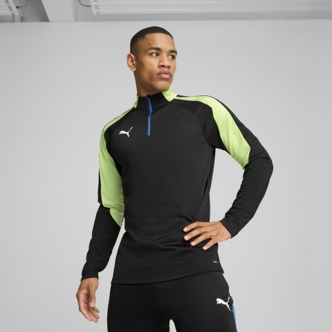 PUMA individualLIGA Top mit viertellangem Reißverschluss Herren, Kleidung, Schwarz/Fizzy Apple, L