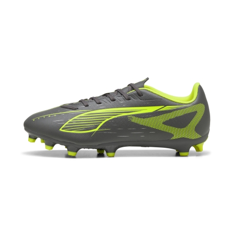 PUMA ULTRA 5 PLAY FG/AG Fußballschuhe Unisex, Schuhe, Matte Aged Silver/Gelb Alert/Aged Silver, 39
