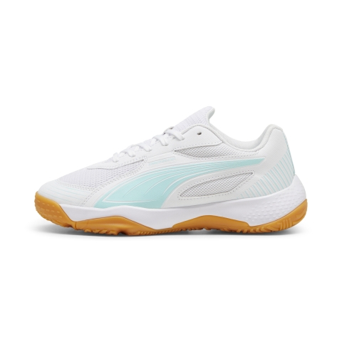 PUMA Solarflash III Hallensportschuhe Teenager, Schuhe, Weiß/Electric Peppermint, 35
