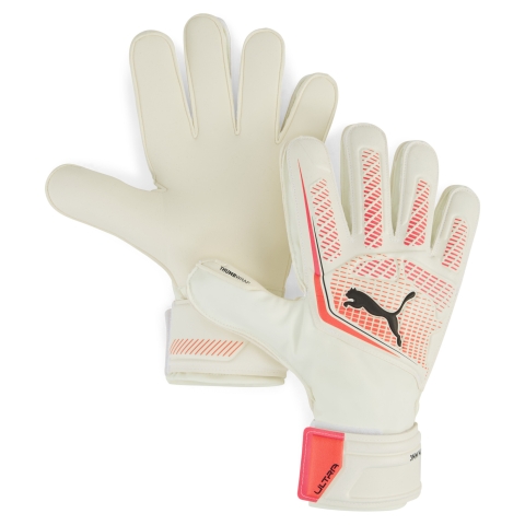 PUMA ULTRA MATCH PROTECT RC Torwarthandschuhe, Accessoires, Weiß/Glowing Rot/Schwarz, 8.5