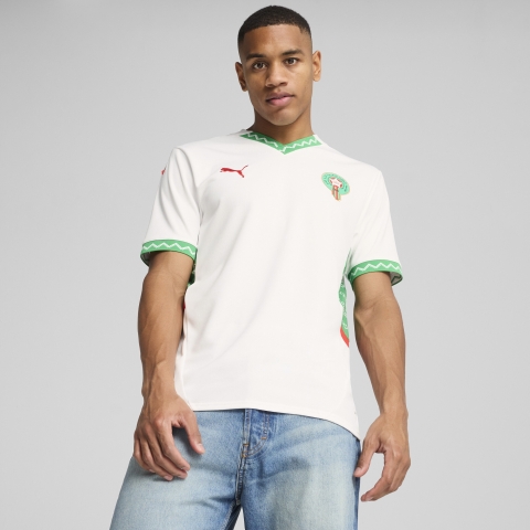 PUMA Marokko 2025 Auswärtstrikot Herren, Kleidung, Weiß/Fast Grün/Rot, S